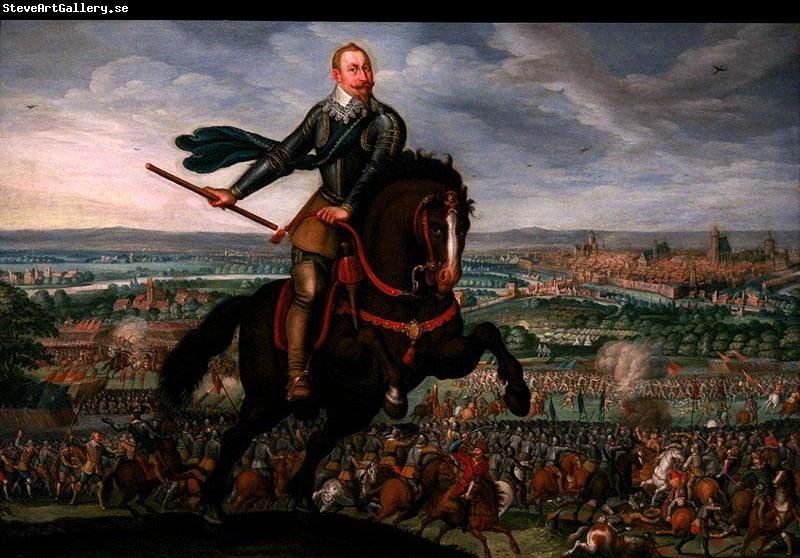 unknow artist Gustavus Adolphus of Sweden at the Battle of Breitenfeld